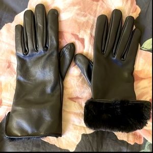 Reversed reversible Leather Gloves